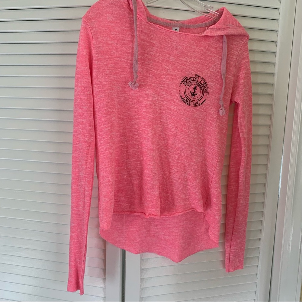 Hot pink lake life lightweight hoodie
